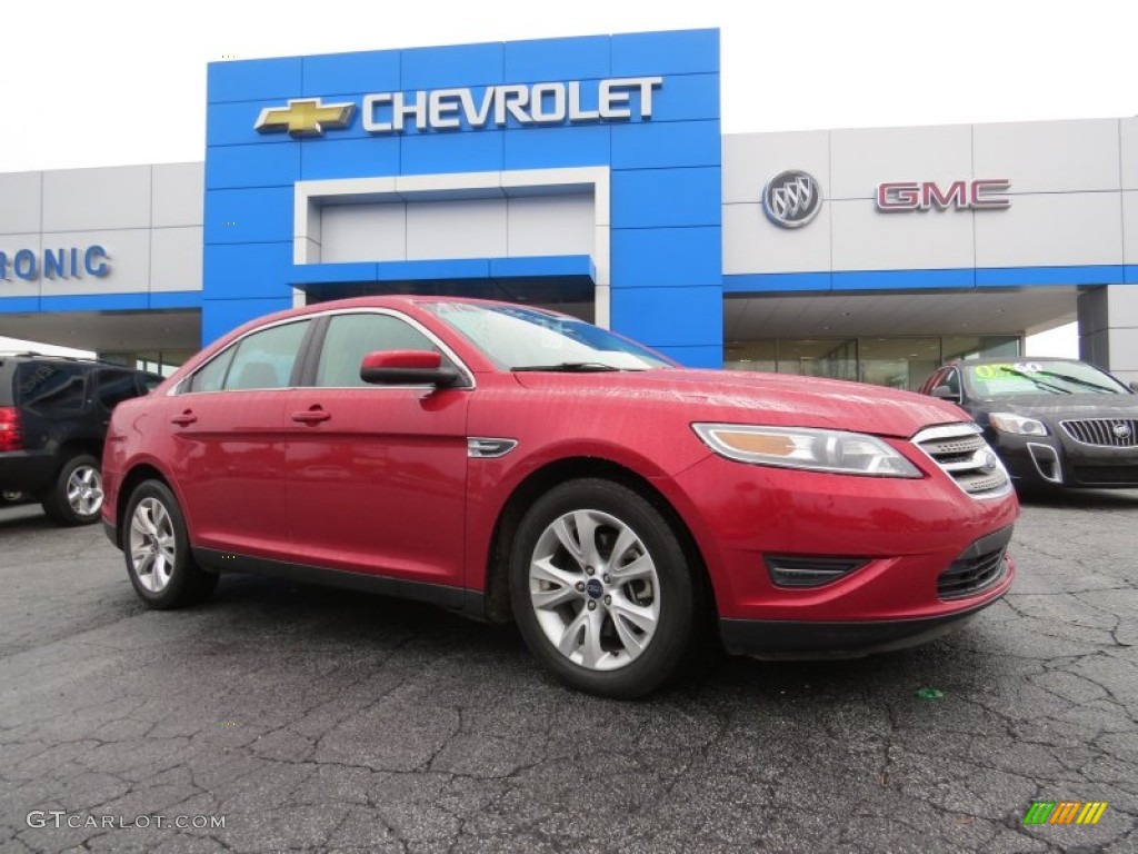 2012 Taurus SEL - Red Candy Metallic / Light Stone photo #1