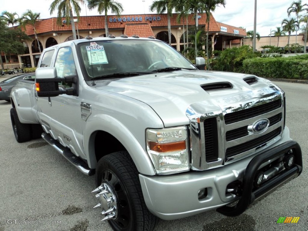 2008 F350 Super Duty FX4 Crew Cab 4x4 Dually - Silver Metallic / Black photo #2