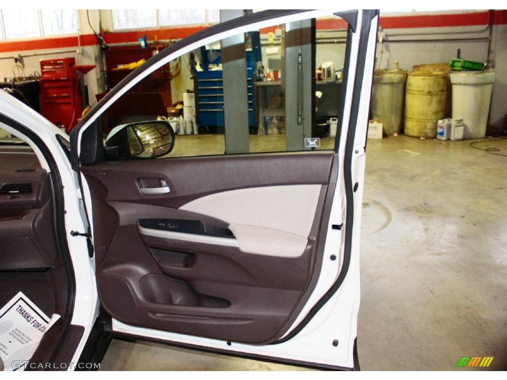 2012 CR-V EX-L 4WD - Taffeta White / Beige photo #18