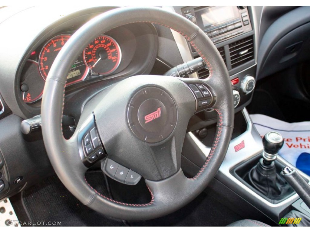 2011 Subaru Impreza WRX STi STI  Black/Alcantara Steering Wheel Photo #88568414