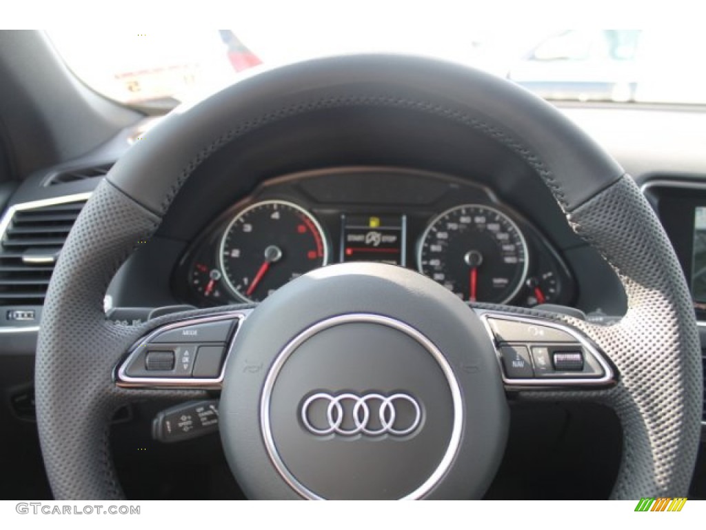 2014 Audi Q5 3.0 TDI quattro Black Steering Wheel Photo #88572113
