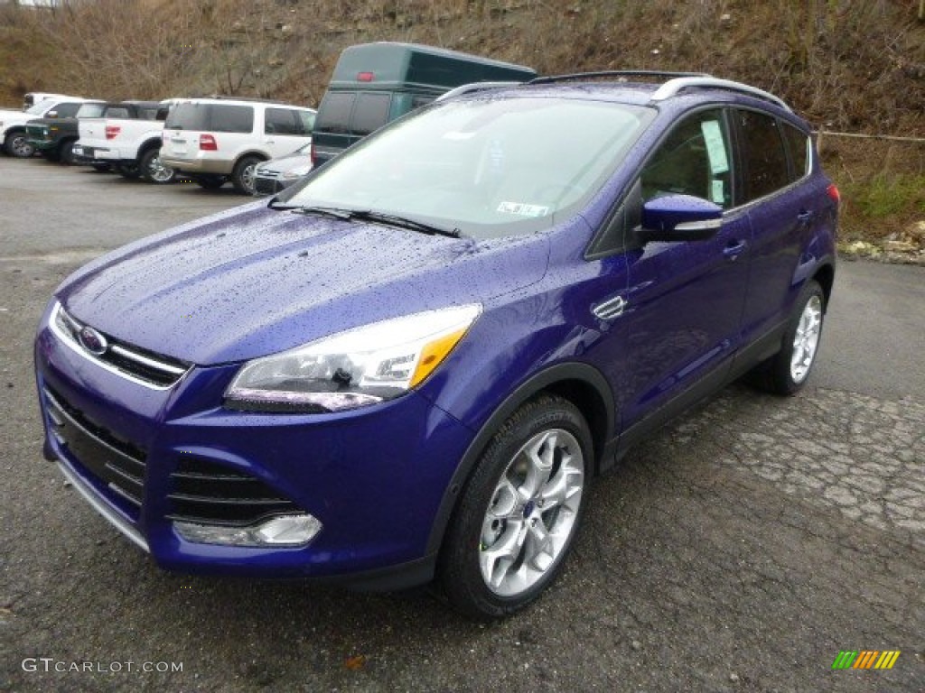 2014 Escape Titanium 2.0L EcoBoost 4WD - Deep Impact Blue / Medium Light Stone photo #5