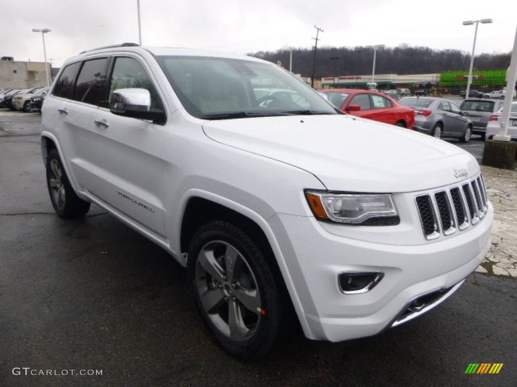 2014 Grand Cherokee Overland 4x4 - Bright White / Overland Nepal Jeep Brown Light Frost photo #7