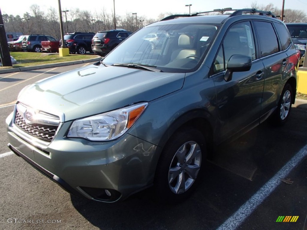 2014 Forester 2.5i Touring - Jasmin Green Metallic / Platinum photo #1
