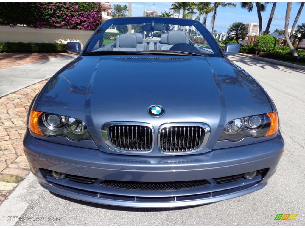 2001 3 Series 325i Convertible - Steel Blue Metallic / Grey photo #7