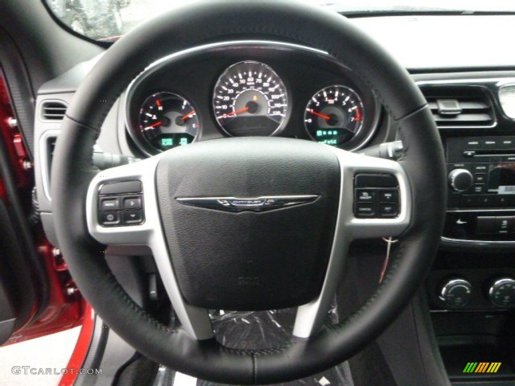 2014 Chrysler 200 Touring Sedan Black Steering Wheel Photo #88580683