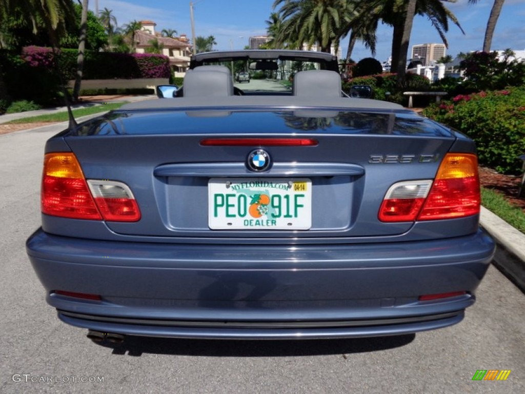 2001 3 Series 325i Convertible - Steel Blue Metallic / Grey photo #27