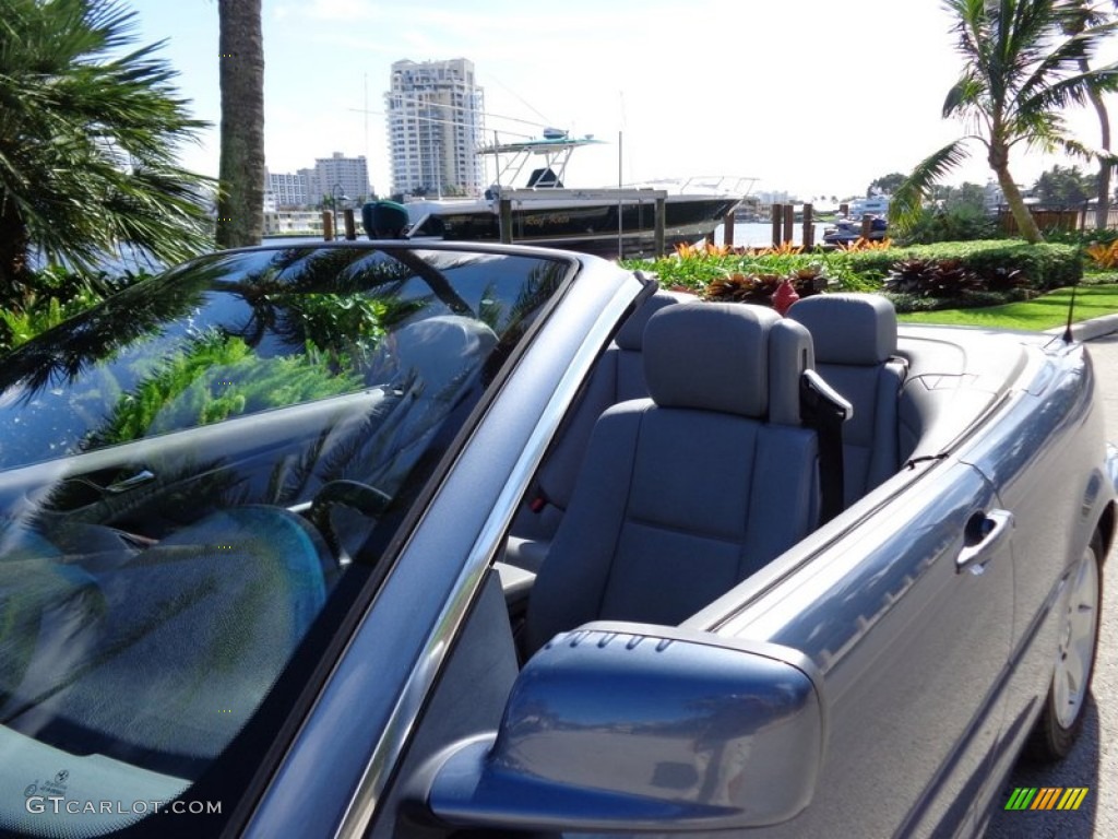 2001 3 Series 325i Convertible - Steel Blue Metallic / Grey photo #30