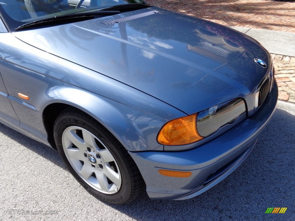 2001 3 Series 325i Convertible - Steel Blue Metallic / Grey photo #56