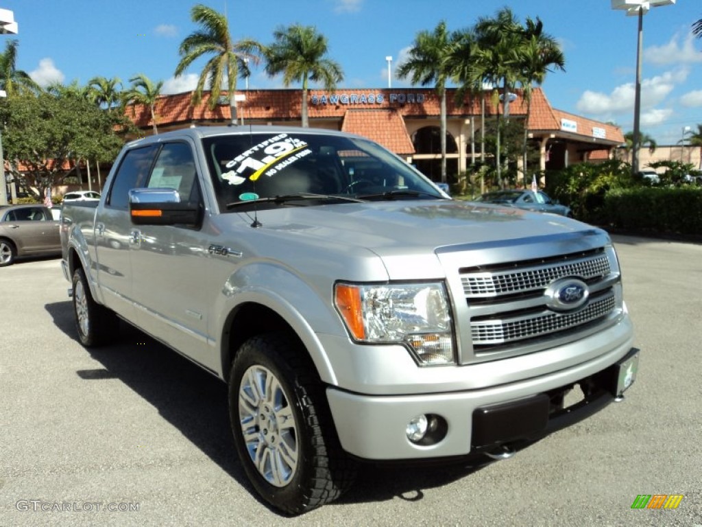 2012 F150 Platinum SuperCrew 4x4 - Ingot Silver Metallic / Steel Gray photo #1