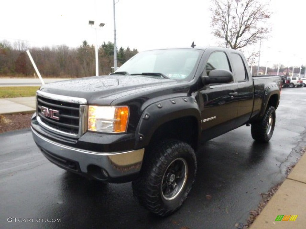 2008 Sierra 1500 SLE Extended Cab 4x4 - Onyx Black / Ebony photo #4