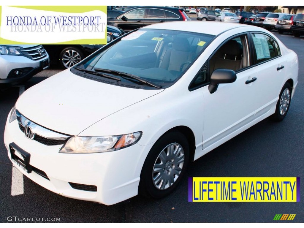 2010 Civic DX-VP Sedan - Taffeta White / Gray photo #1