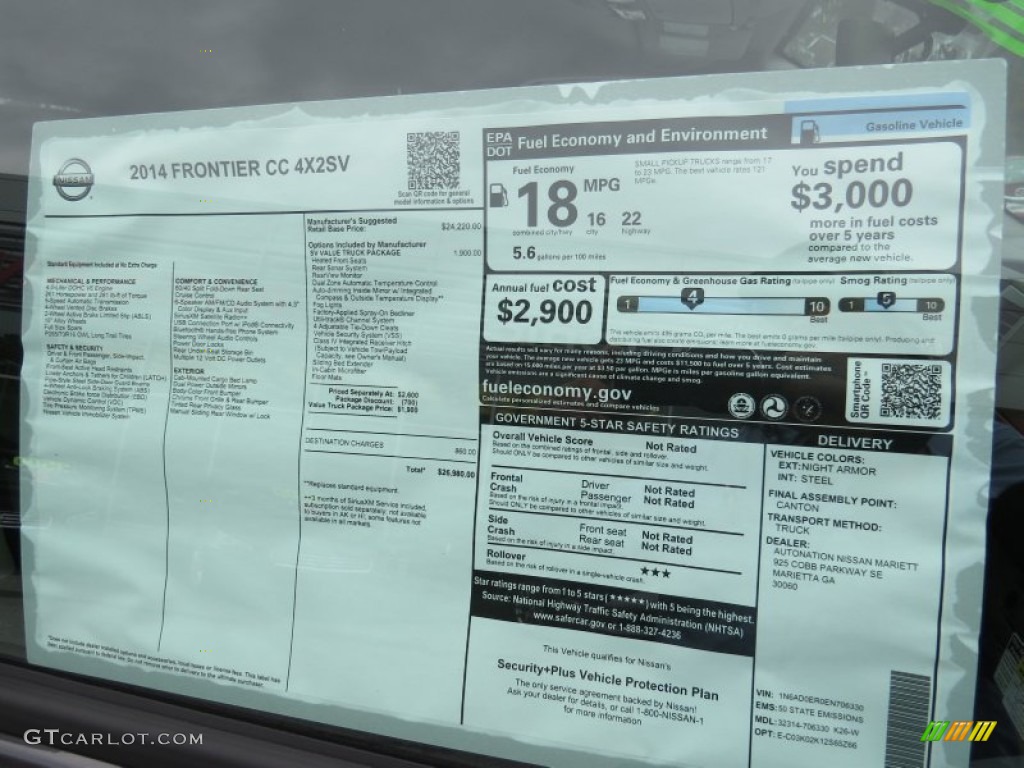 2014 Frontier S Crew Cab - Night Armor / Steel photo #13