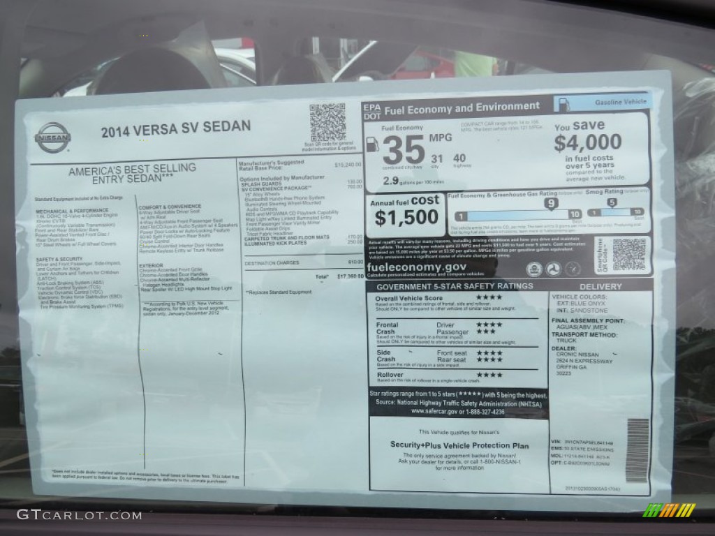 2014 Versa 1.6 SV Sedan - Blue Onyx / Sandstone photo #11