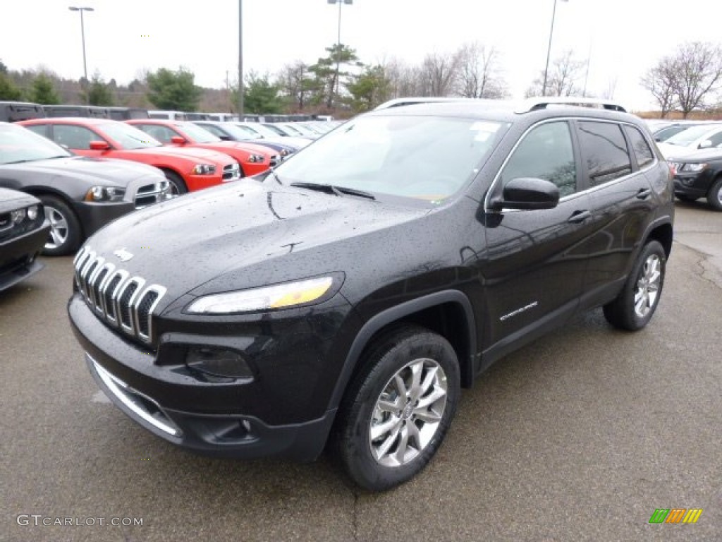 Brilliant Black Crystal Pearl 2014 Jeep Cherokee Limited 4x4 Exterior Photo #88591945