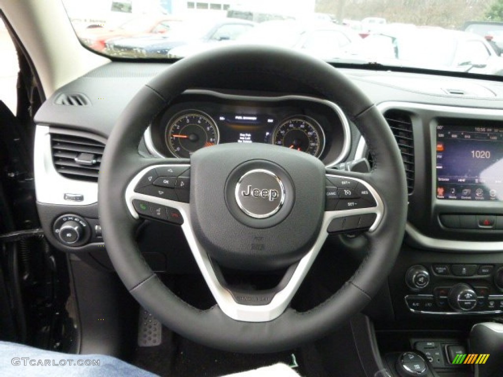 2014 Jeep Cherokee Limited 4x4 Iceland - Black/Iceland Gray Steering Wheel Photo #88592311