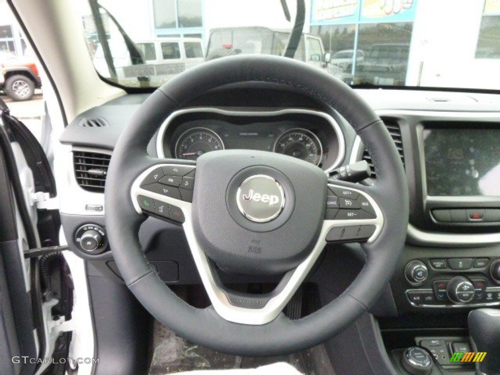 2014 Jeep Cherokee Limited 4x4 Vesuvio - Jeep Brown/Indigo Blue Steering Wheel Photo #88594015