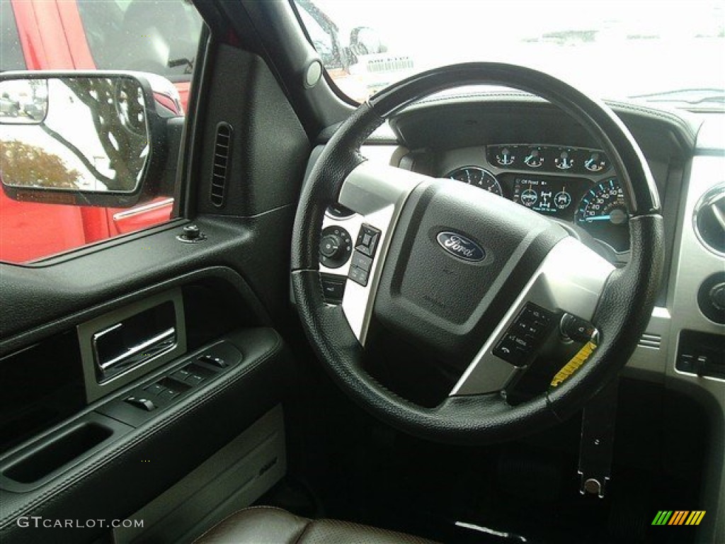 2011 F150 Platinum SuperCrew 4x4 - Red Candy Metallic / Sienna Brown/Black photo #10