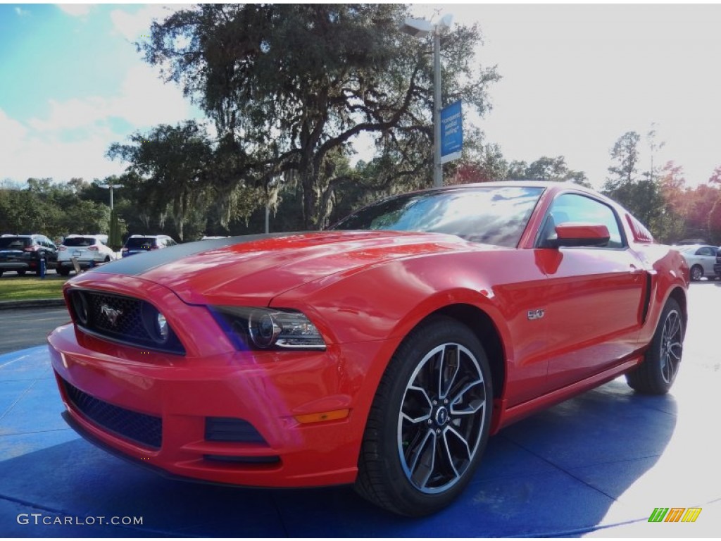 2014 Mustang GT Premium Coupe - Race Red / Medium Stone photo #1
