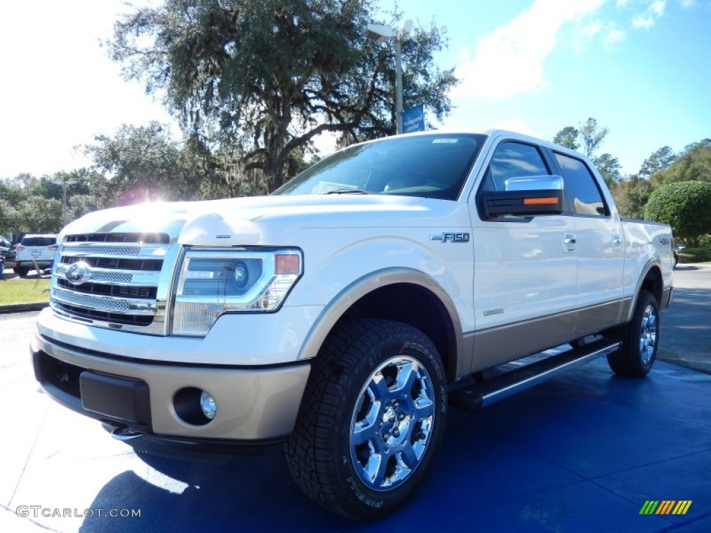 2014 F150 Lariat SuperCrew 4x4 - White Platinum / Pale Adobe photo #1