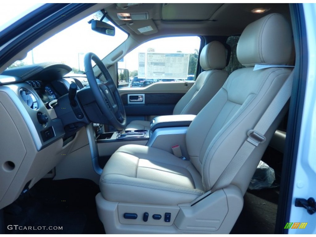 Pale Adobe Interior 2014 Ford F150 Lariat SuperCrew 4x4 Photo #88600471