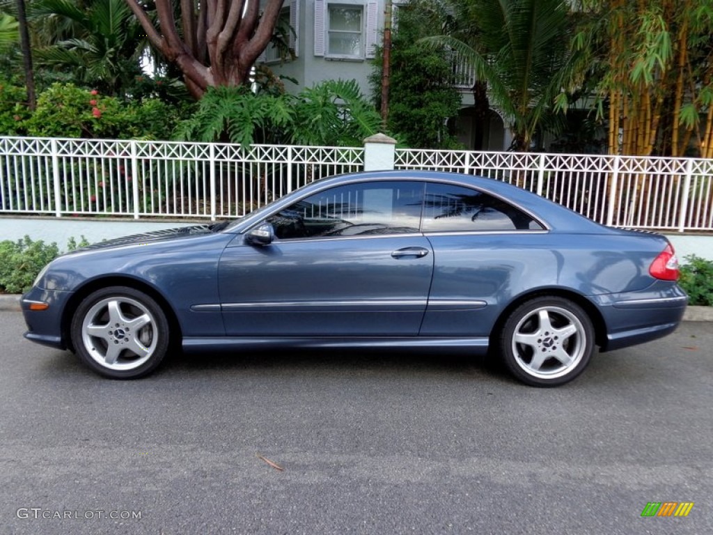 2004 CLK 500 Coupe - Cadet Blue Metallic / Charcoal photo #3