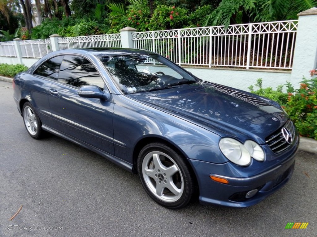 Cadet Blue Metallic 2004 MercedesBenz CLK 500 Coupe Exterior Photo