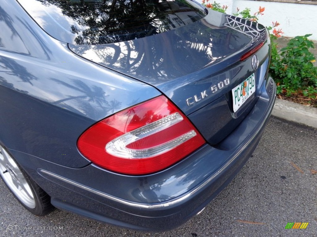 2004 CLK 500 Coupe - Cadet Blue Metallic / Charcoal photo #17