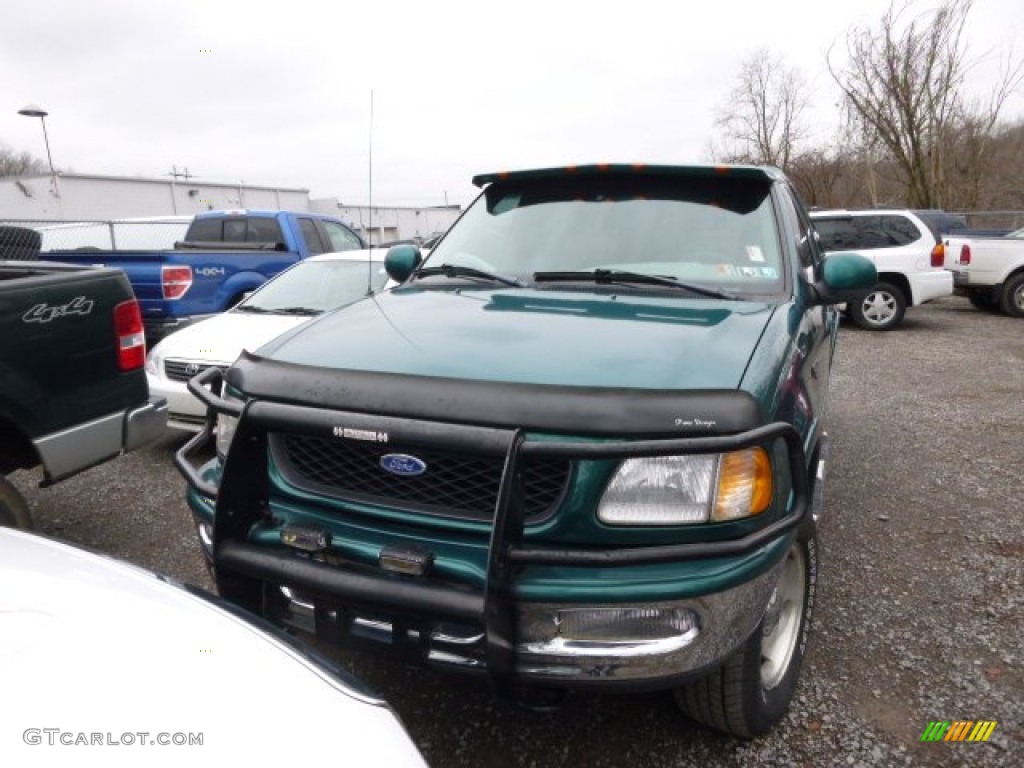 1997 F150 XLT Extended Cab 4x4 - Pacific Green Metallic / Medium Prairie Tan photo #2