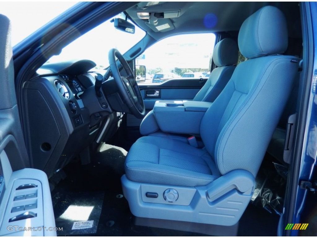 Steel Grey Interior 2014 Ford F150 XLT SuperCab 4x4 Photo #88602664