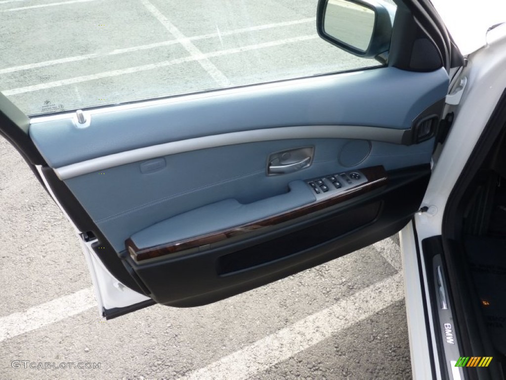 2008 BMW 7 Series 750Li Sedan Lava Blue Door Panel Photo #88604818