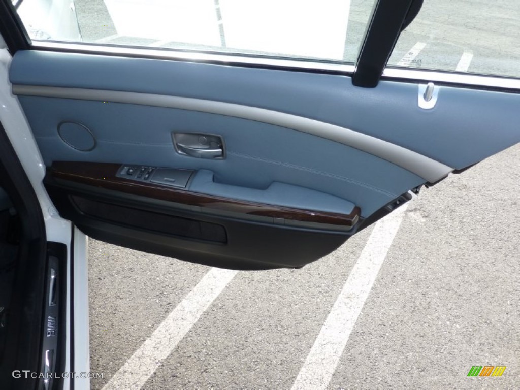 2008 BMW 7 Series 750Li Sedan Lava Blue Door Panel Photo #88604944