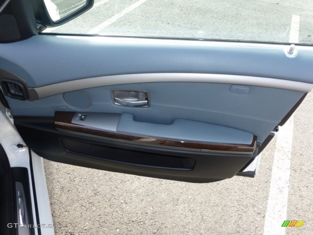 2008 BMW 7 Series 750Li Sedan Lava Blue Door Panel Photo #88604986