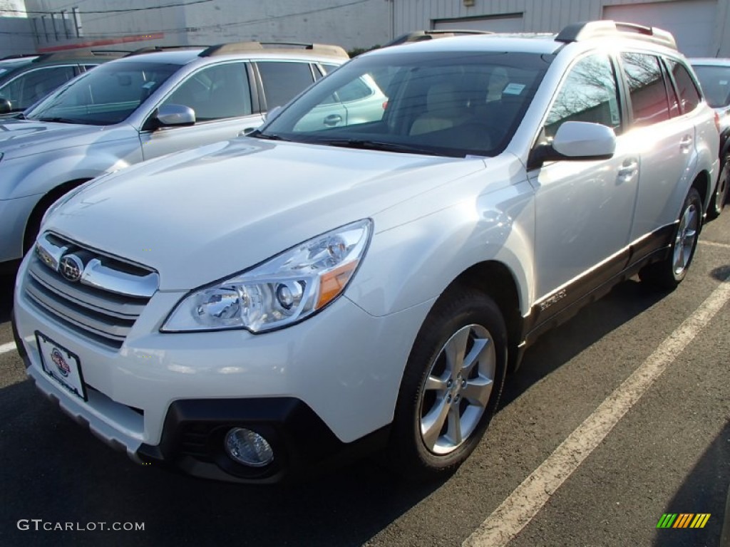 2014 Outback 2.5i Limited - Satin White Pearl / Ivory photo #1