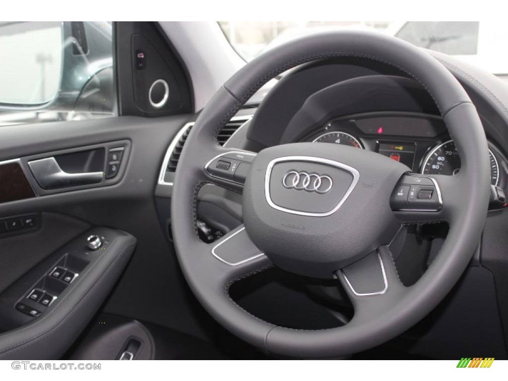 2014 Audi Q5 3.0 TDI quattro Black Steering Wheel Photo #88606402