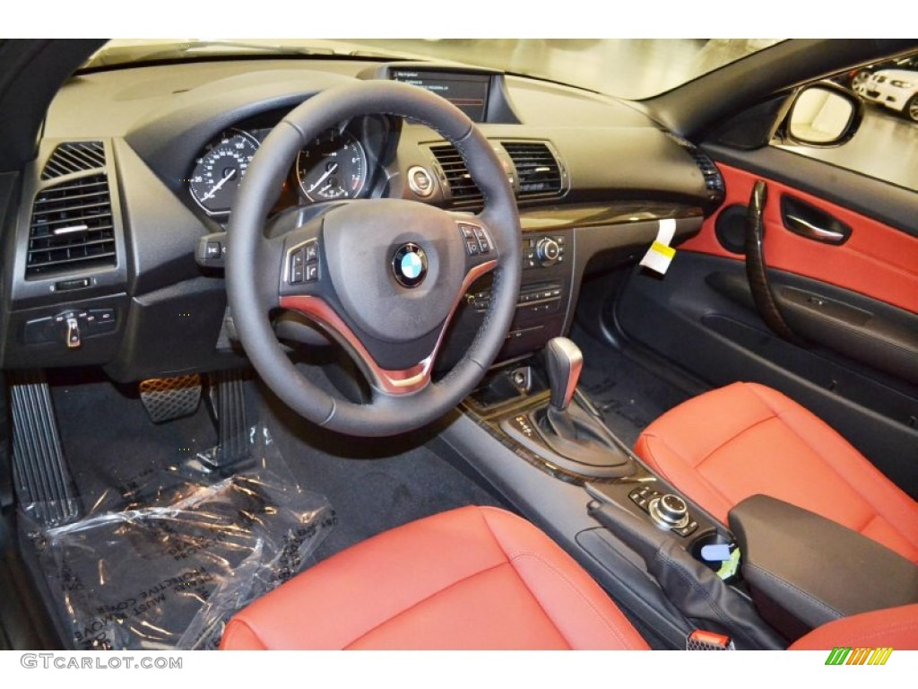 Coral Red Interior 2013 BMW 1 Series 128i Convertible Photo #88606708