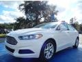 White Platinum 2014 Ford Fusion SE Exterior