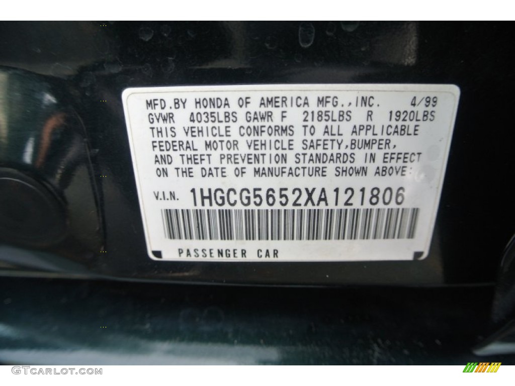 1999 Accord EX Sedan - Dark Emerald Pearl / Ivory photo #7