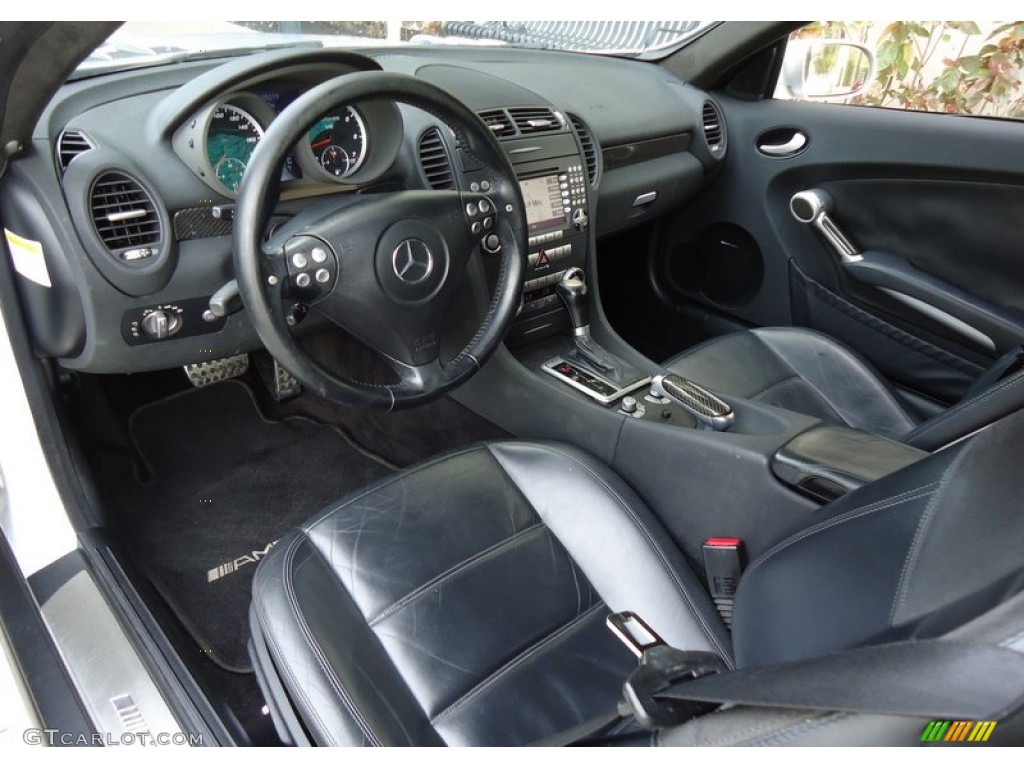 Blue Interior 2005 Mercedes-Benz SLK 55 AMG Roadster Photo #88612104