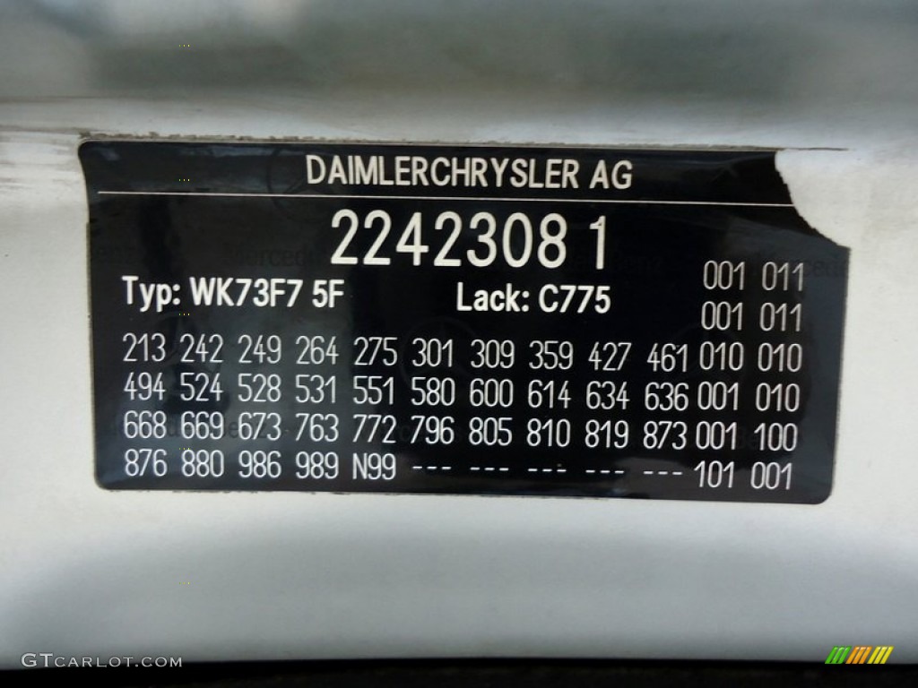 2005 Mercedes-Benz SLK 55 AMG Roadster Info Tag Photo #88612609