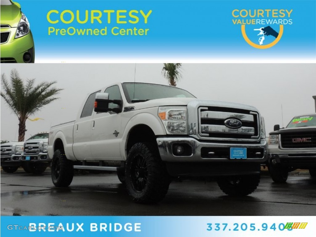 White Platinum Metallic Tri-Coat Ford F250 Super Duty