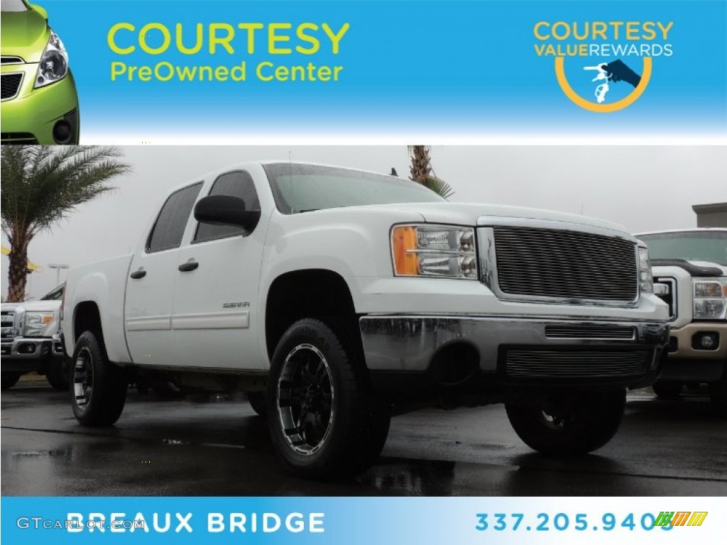 2011 Sierra 1500 SL Crew Cab - Summit White / Dark Titanium photo #1