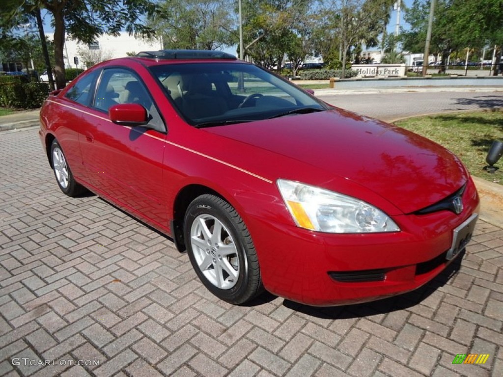 2003 Accord EX V6 Coupe - San Marino Red / Ivory photo #1