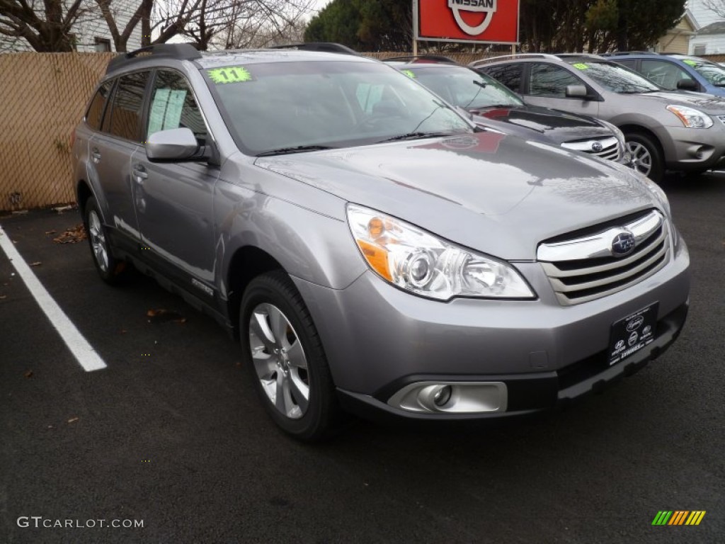 2011 Outback 3.6R Premium Wagon - Steel Silver Metallic / Off Black photo #1