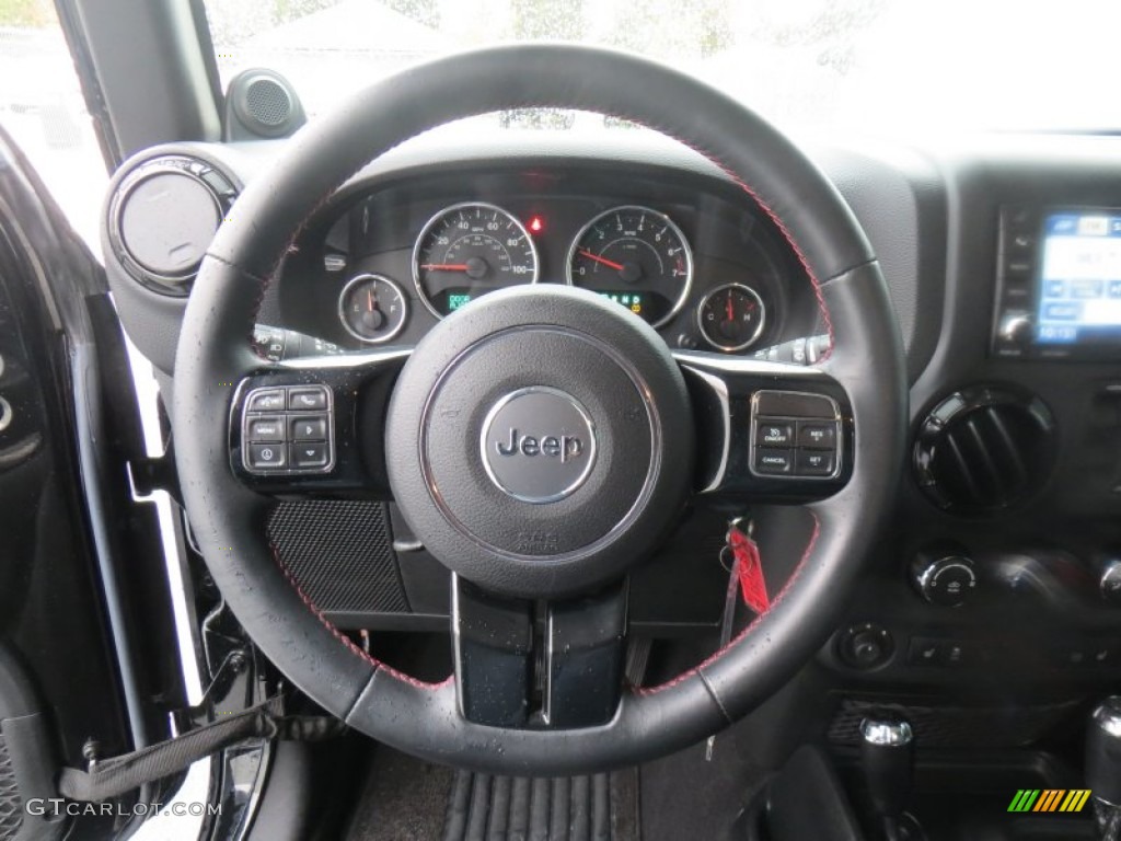 2012 Jeep Wrangler Unlimited Sahara Mopar JK-8 Conversion 4x4 Black Steering Wheel Photo #88618543