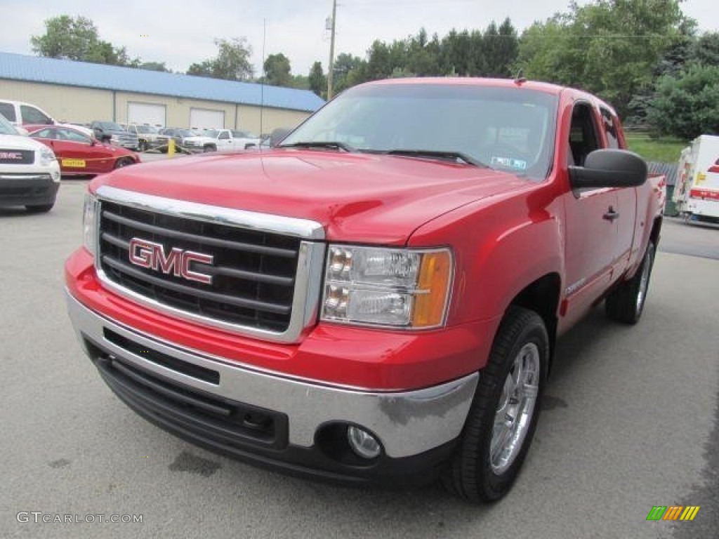 2009 Sierra 1500 SLE Extended Cab 4x4 - Fire Red / Ebony photo #1