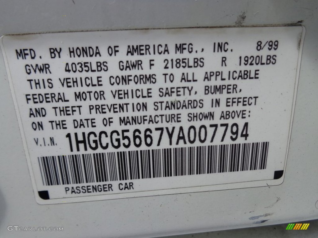2000 Accord EX-L Sedan - Taffeta White / Ivory photo #72