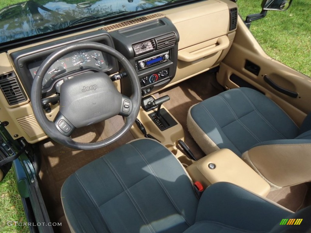 2000 Wrangler Sahara 4x4 - Forest Green Pearl / Camel/Dark Green photo #2