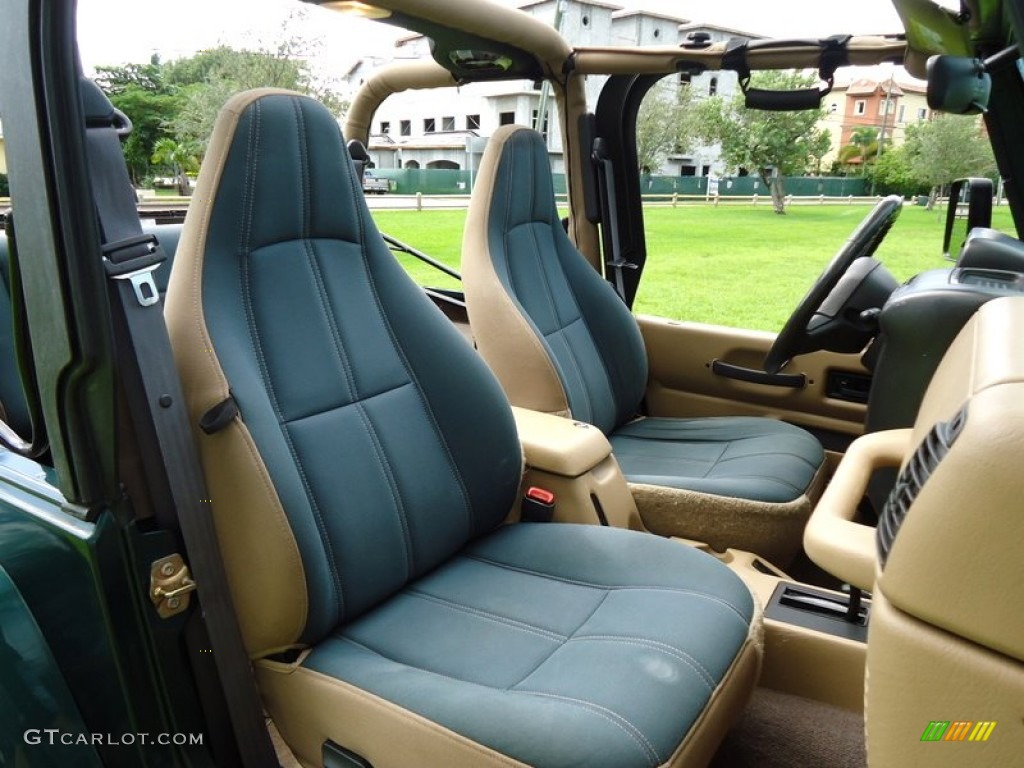 2000 Wrangler Sahara 4x4 - Forest Green Pearl / Camel/Dark Green photo #12