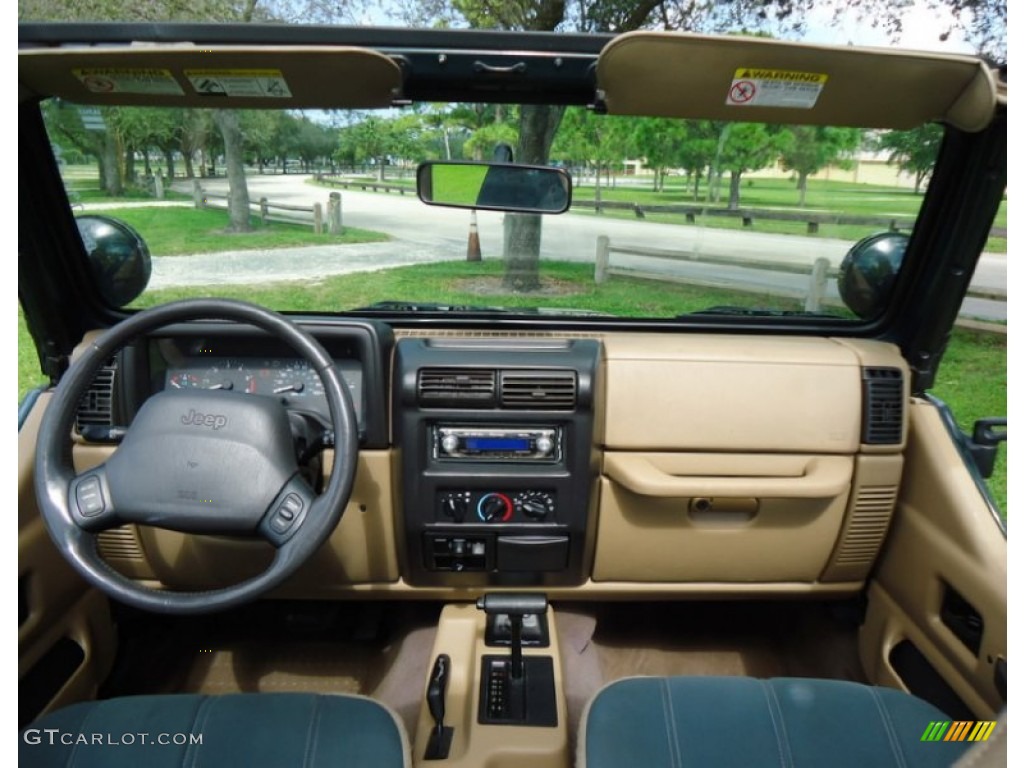 2000 Wrangler Sahara 4x4 - Forest Green Pearl / Camel/Dark Green photo #15